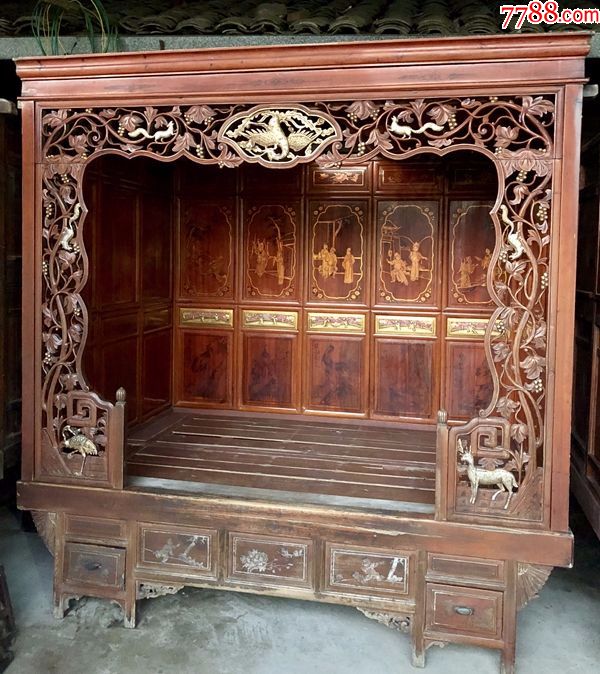 滚动鼠标滚轴,图片即可轻松放大,缩小更多"木床/木榻