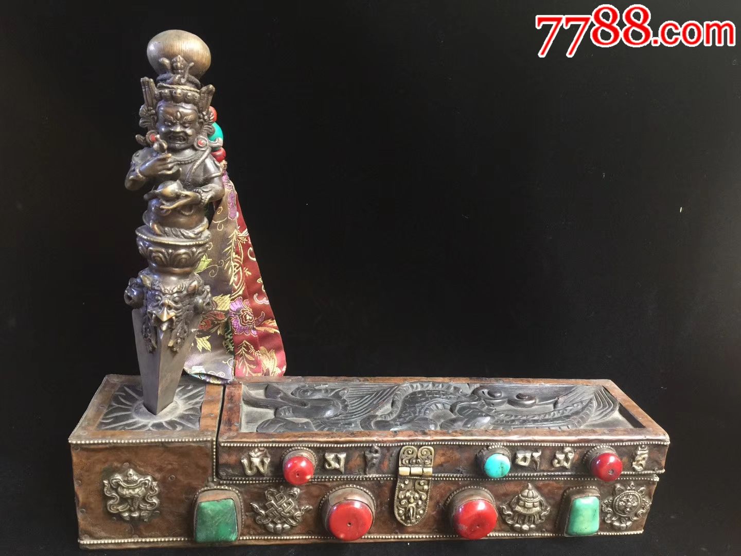 1藏传佛教卍实修法器老紫铜大威德金刚降魔杵_秘传藏饰【7788商城__七七八八商品交易平台(7788.com)】