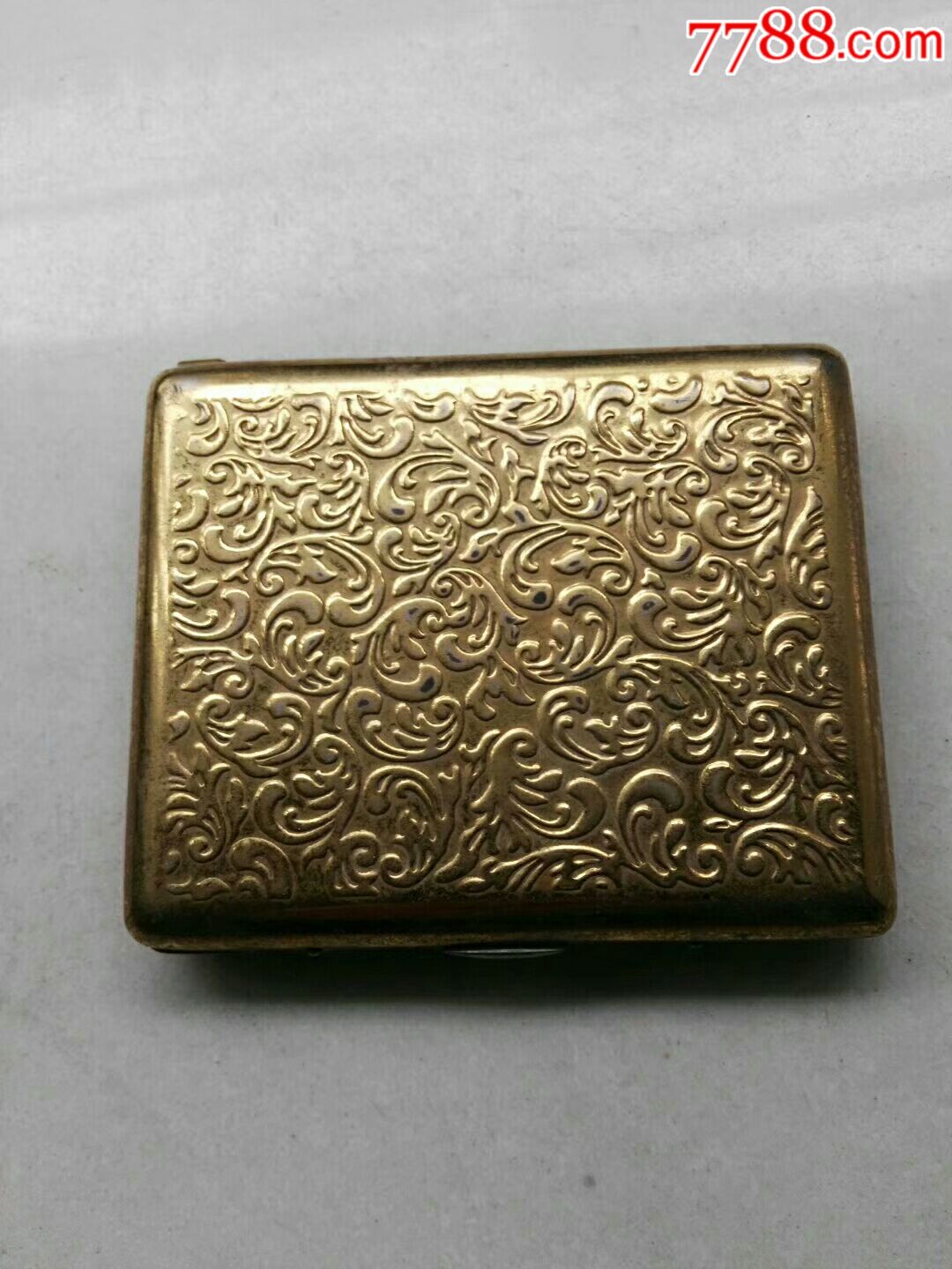 便宜卖民国双枪牌铜鎏金烟盒一个-金器/金饰-7788收藏