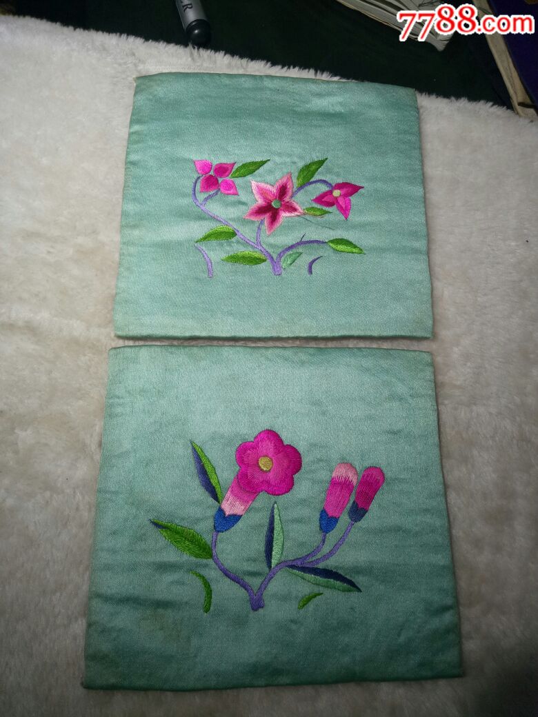 枕头绣花图案简单花朵图片