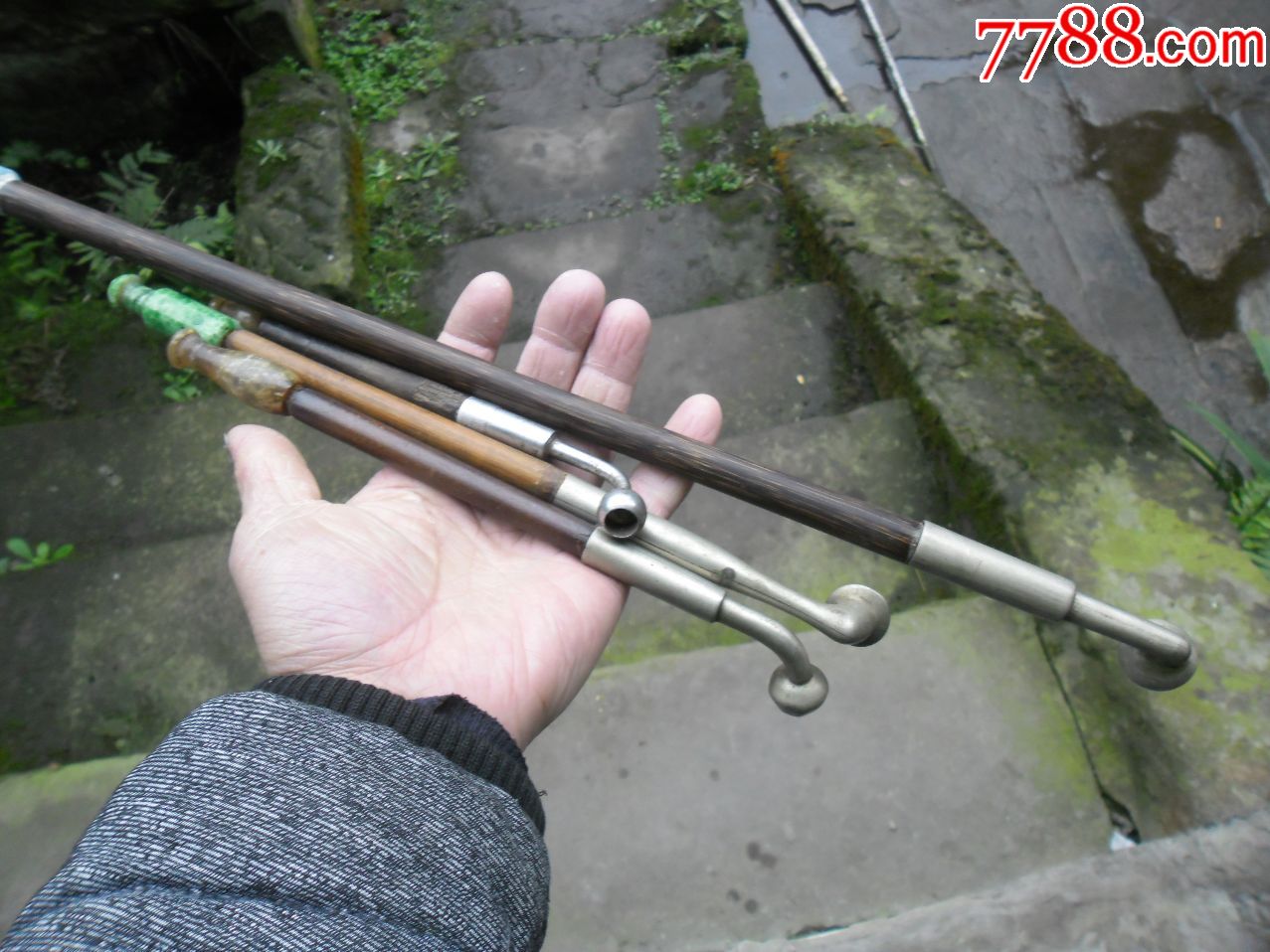 4根老烟杆,最长47厘米_烟杆/烟枪/烟锅_一心书斋