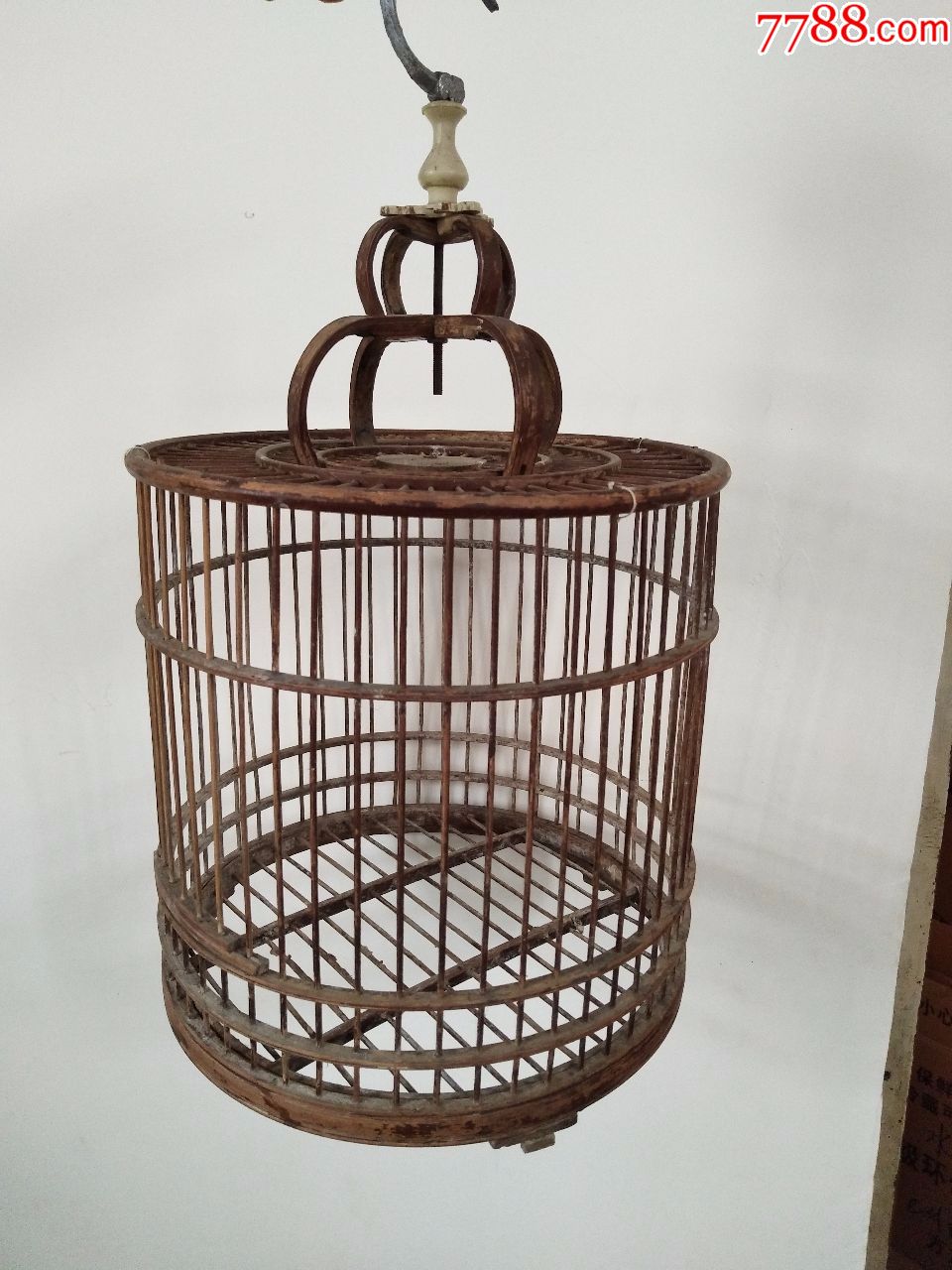 古董古玩民俗文革老旧物件老鸟笼竹编鸟笼竹笼81c1