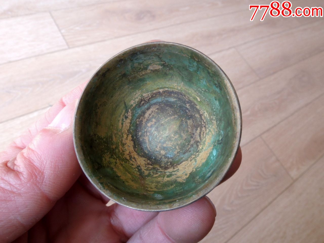 烟具收藏1801a-清末民国好品老包浆袖珍小铜碗烟盅20g