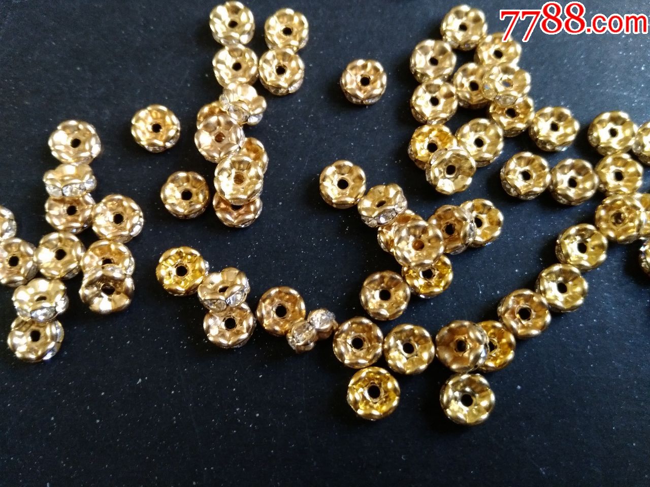 diy饰品配件-金色水钻5mm