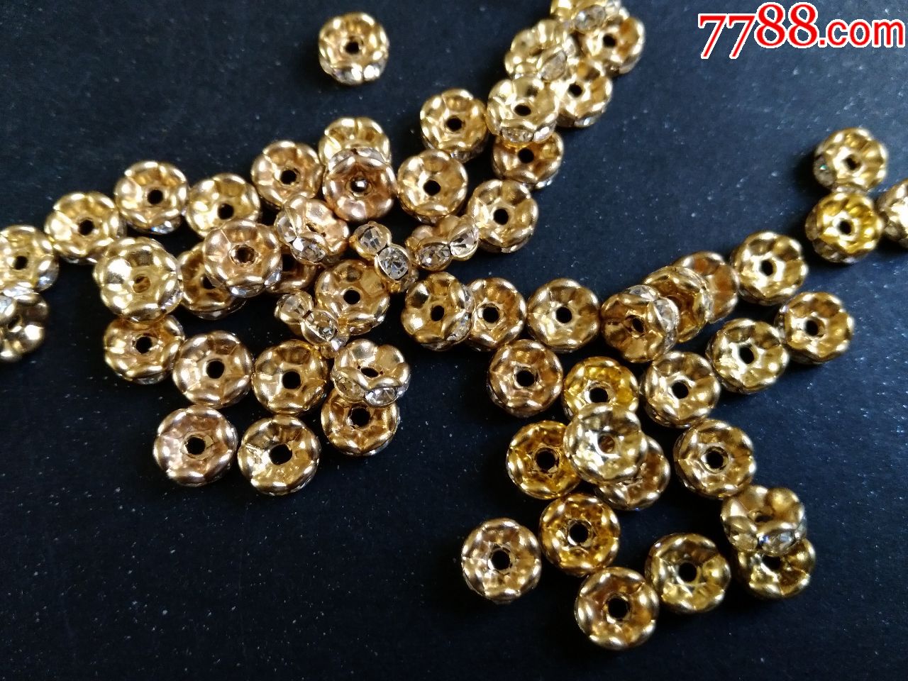 diy饰品配件-金色水钻5mm