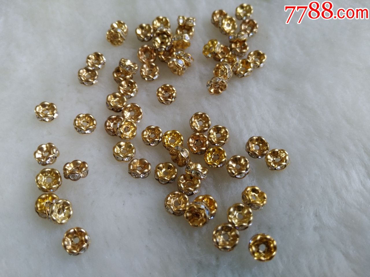 diy饰品配件-金色水钻5mm
