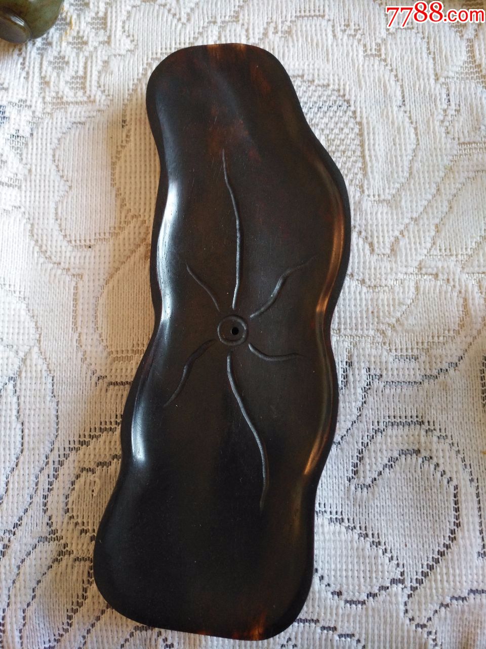 紫檀荷叶形香插_木雕摆件_日日顺古玩店【7788收藏__中国收藏热线】