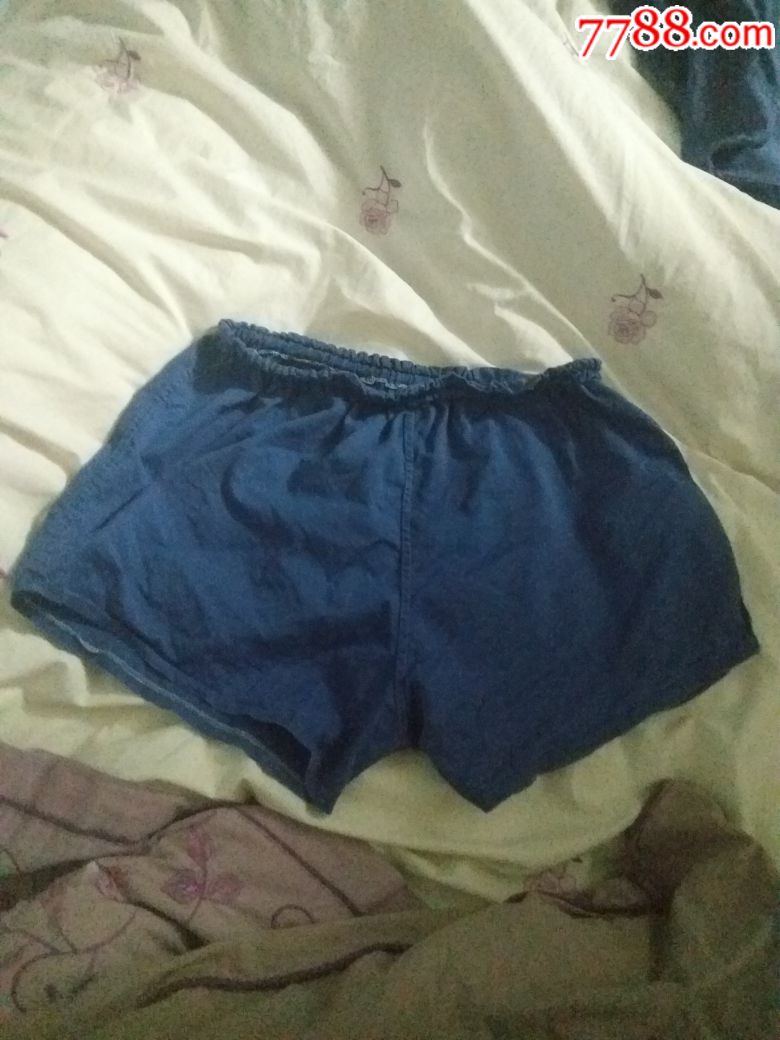 老头兰色老式土布内裤