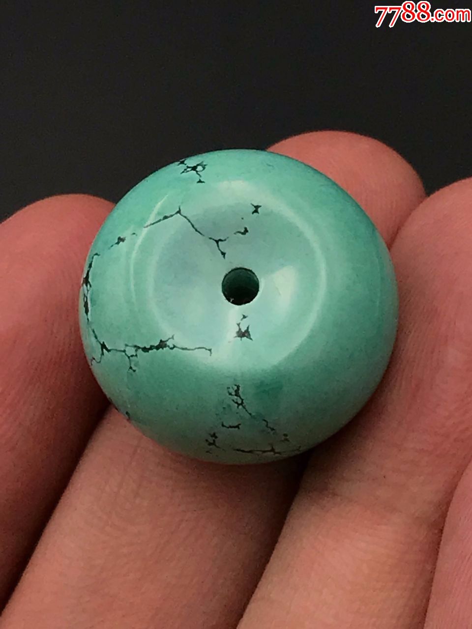 22毫米天然原矿三无绿松石平安扣挂件9.3克