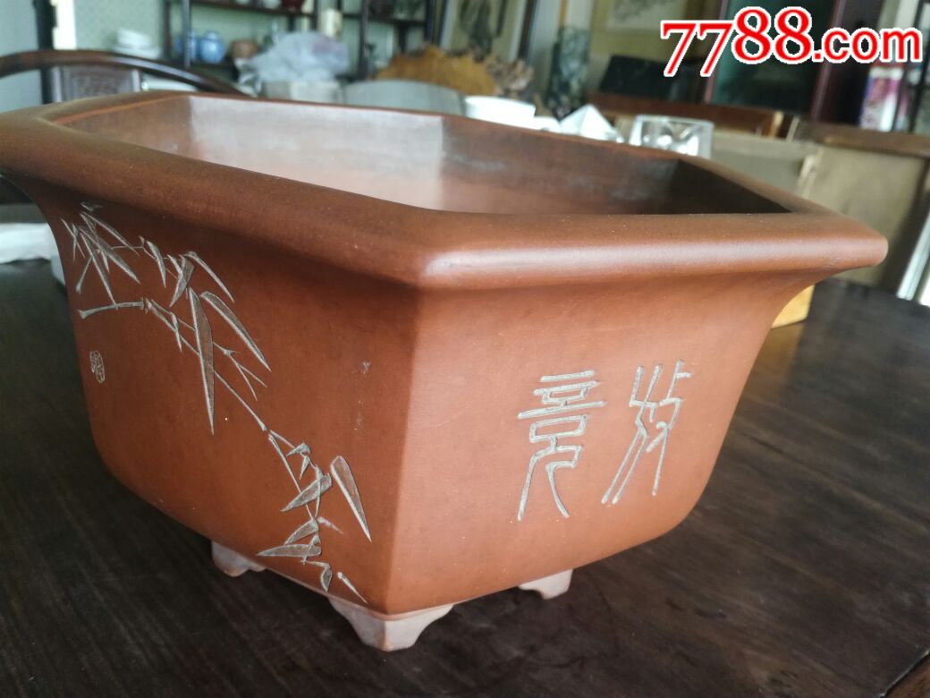 六角紫砂兰盆
