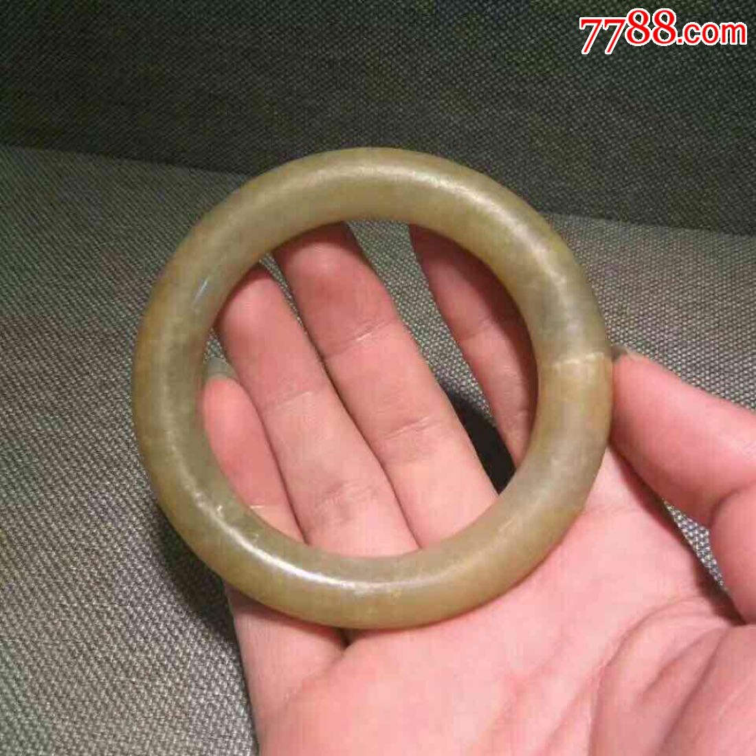 清代老玉镯子,包浆一流,惜一线,最大直径8厘米-其他玉石/玉器【7788