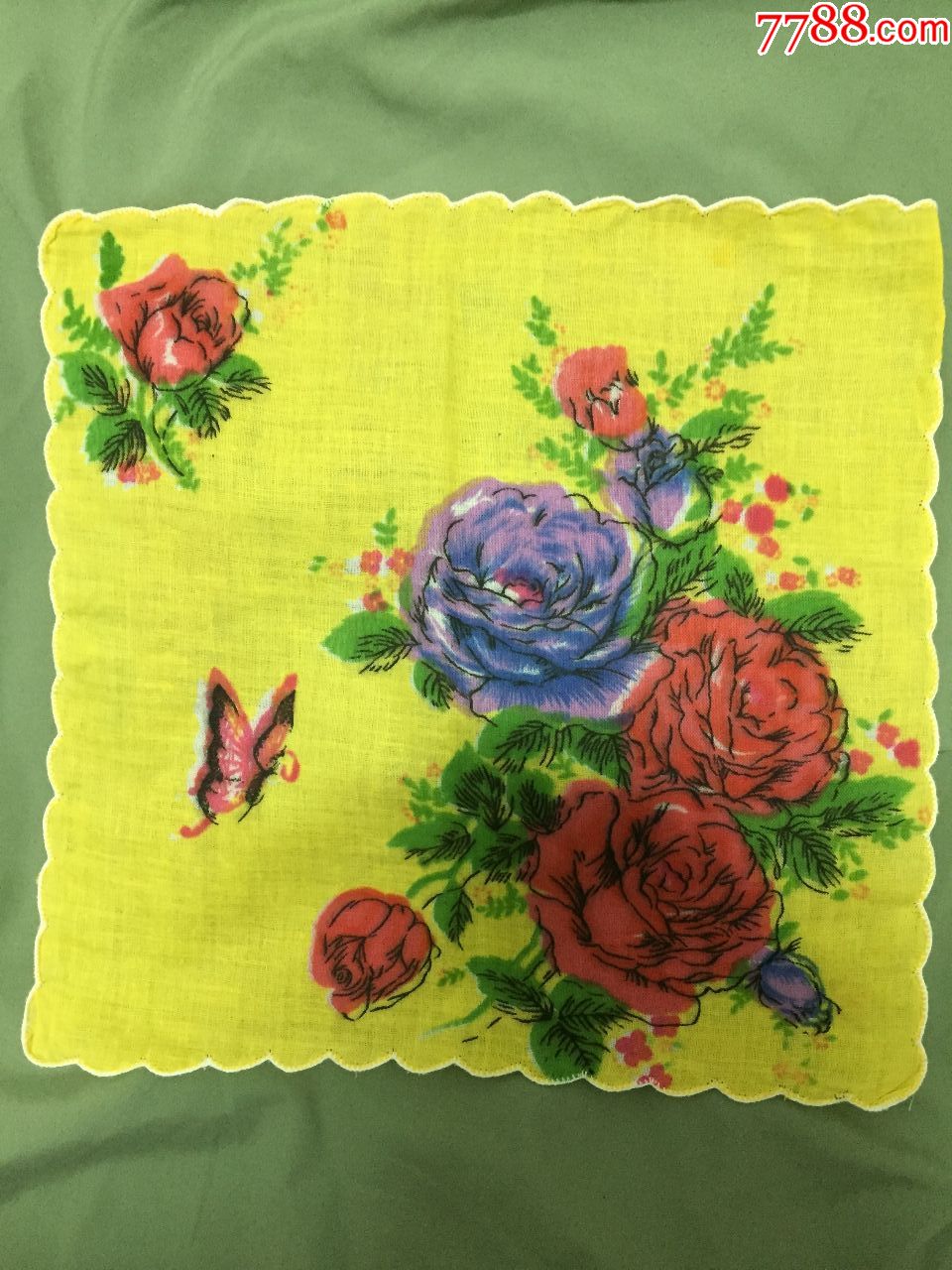 80年代怀旧老手绢,花卉