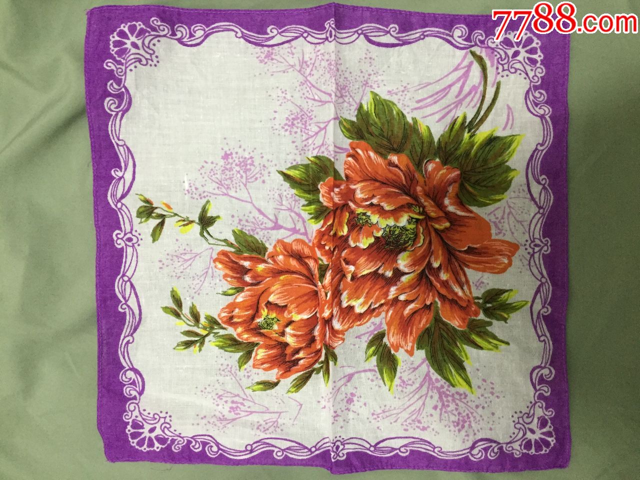 80年代怀旧老手绢,花卉