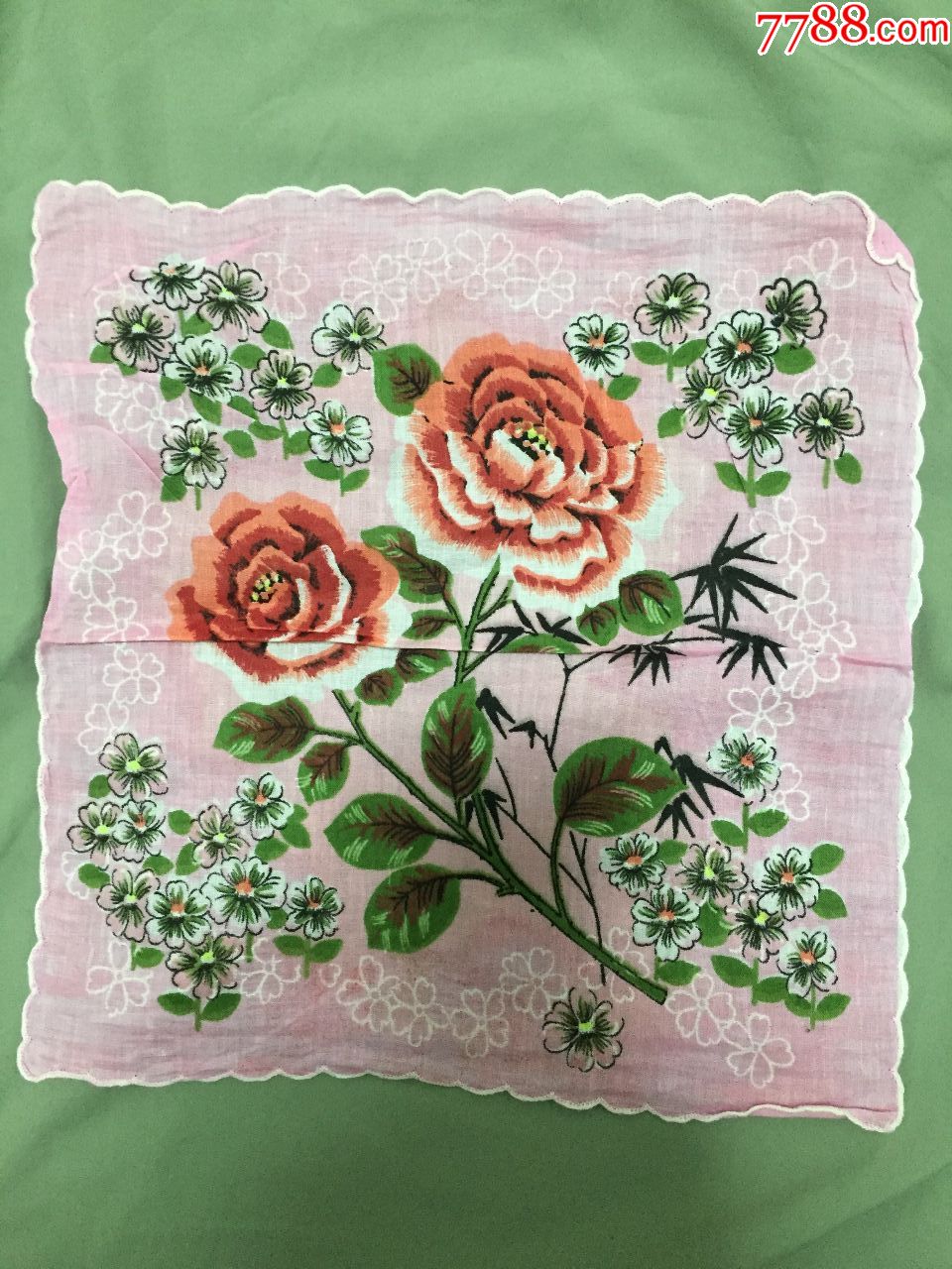 80年代怀旧老手绢,花卉