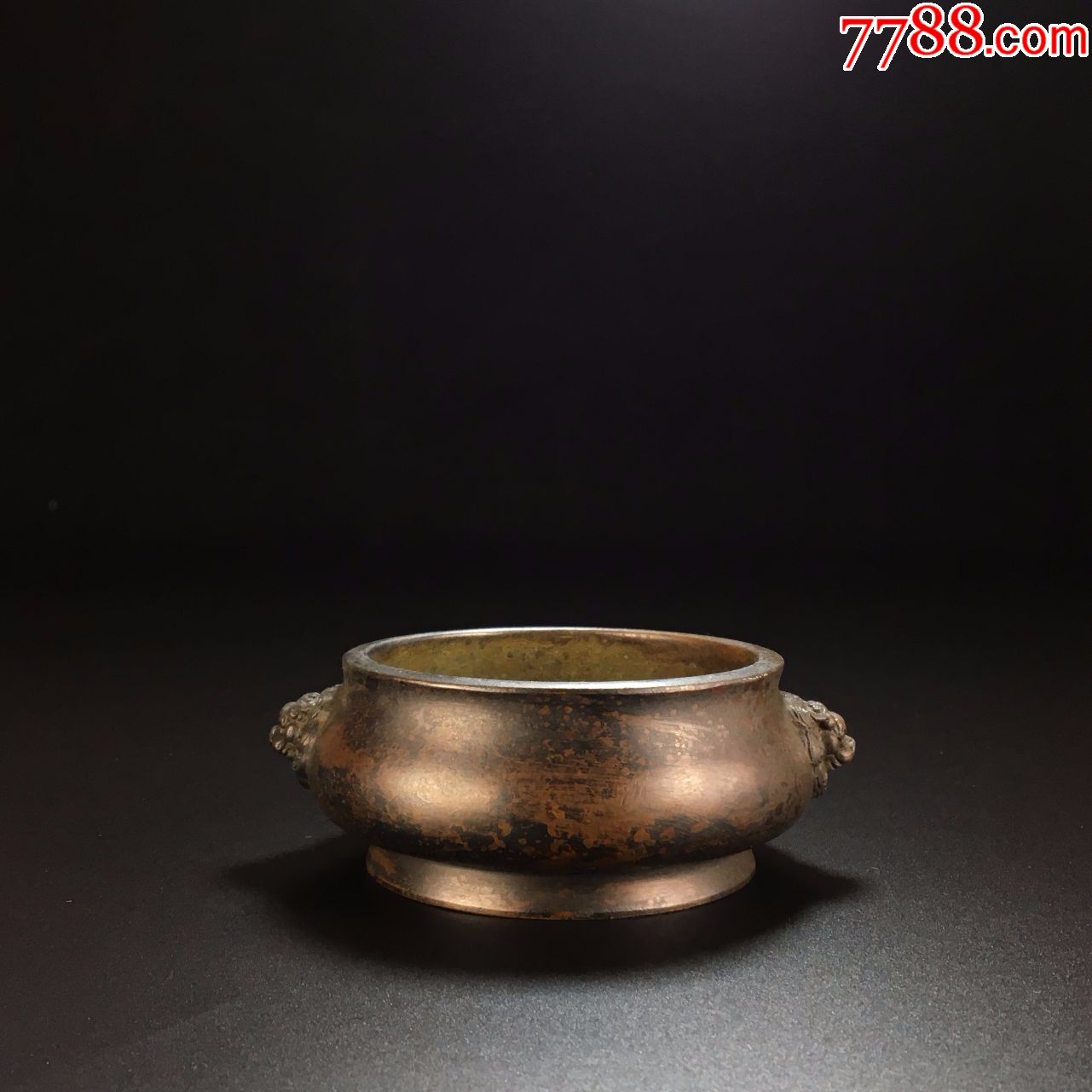 水月琴居款双狮耳铜香炉