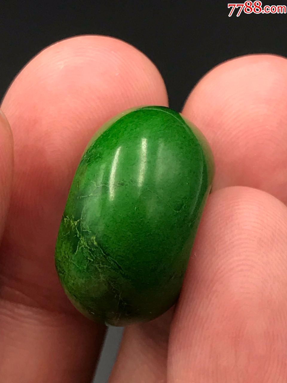 5毫米天然三无原矿绿松石郧西料菜籽绿平安扣6.9克