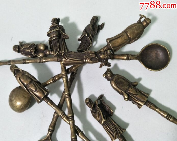 八仙人物铜汤匙