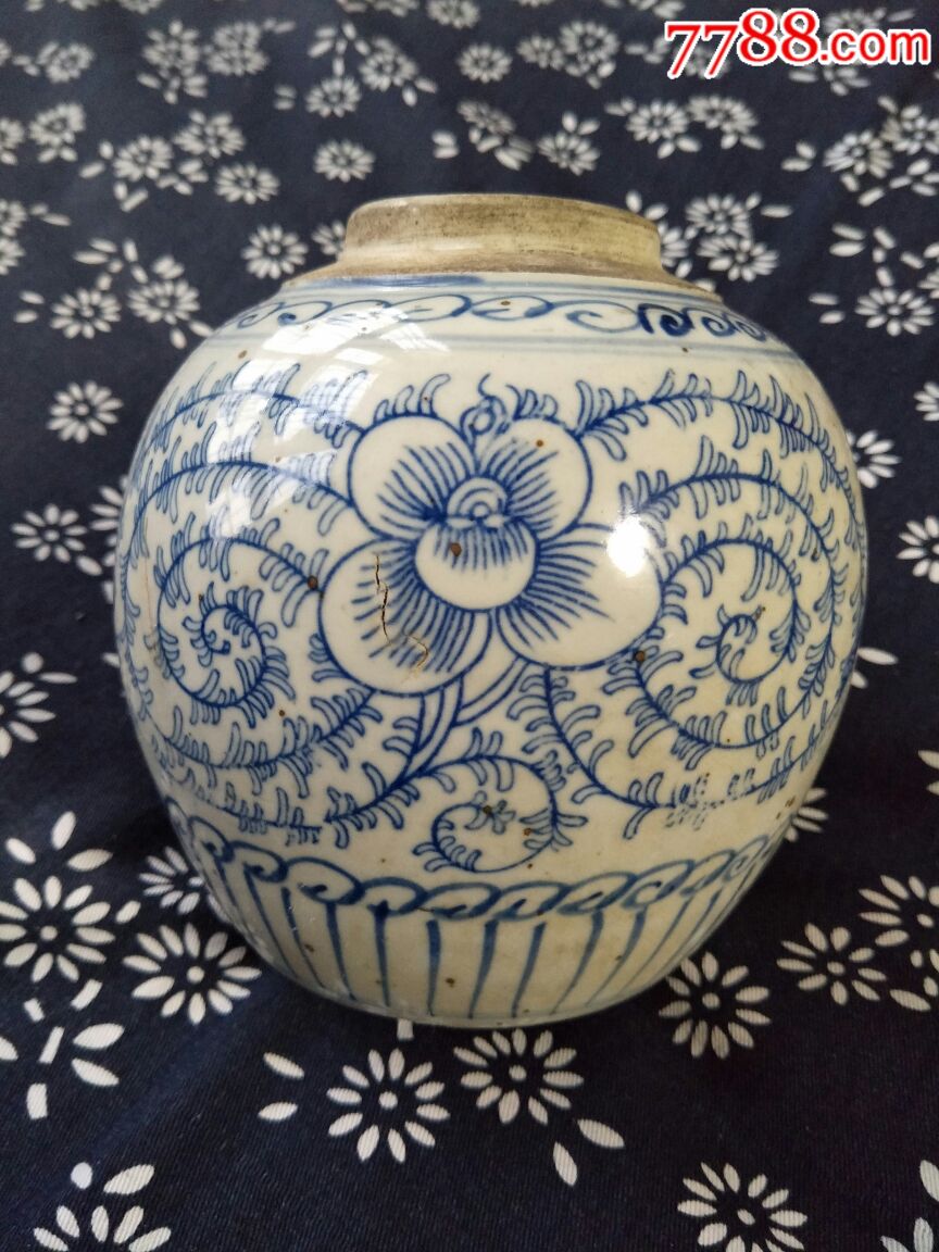 民国时期青花茶叶瓷罐