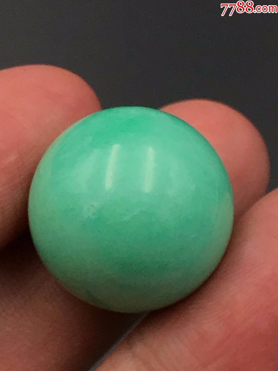 21毫米天然伴生矿苹果绿净料绿松石圆珠配金刚13.4克