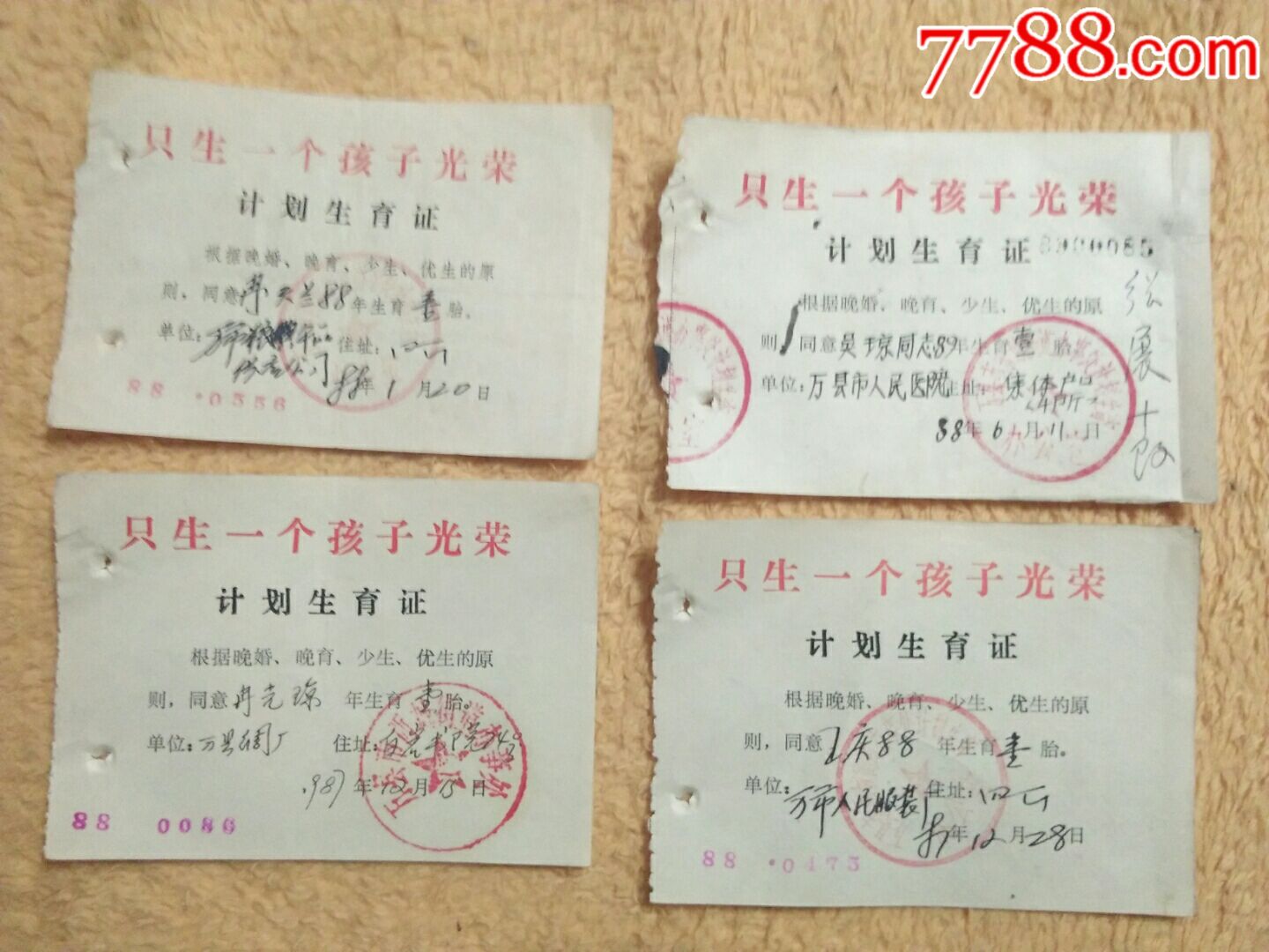 《只生一个孩子光荣》计划生育证
