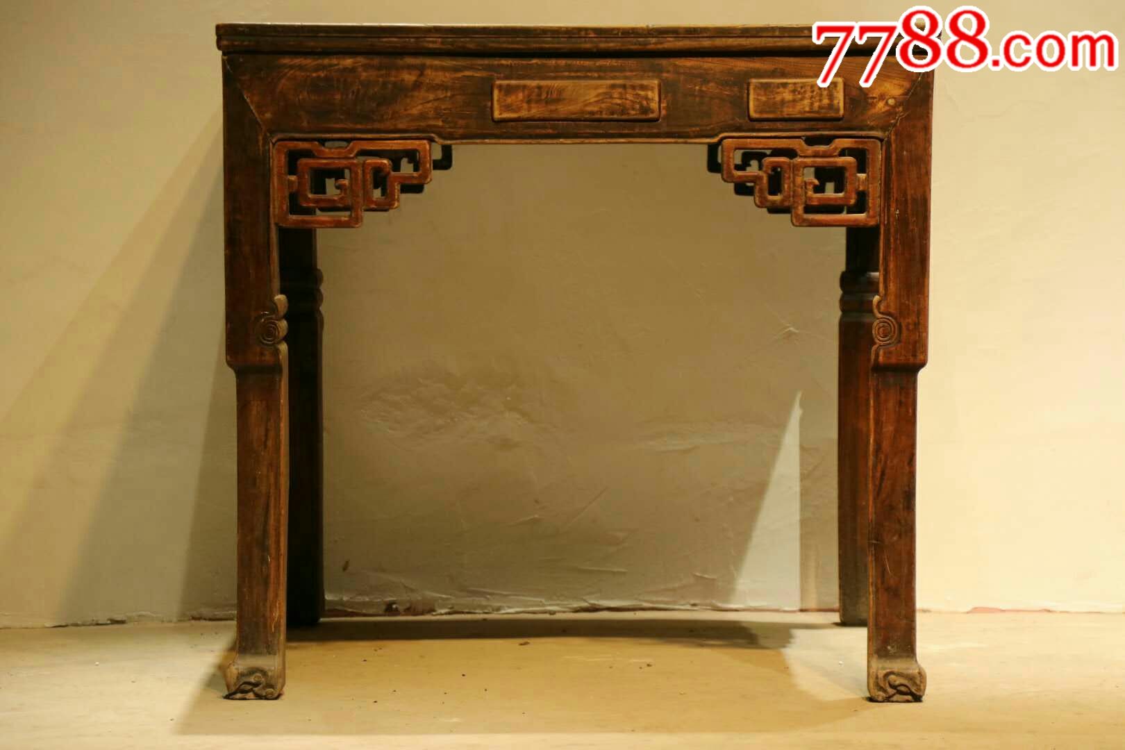 麻将桌红榉木带有小抽屉做工细致带有雕工清晰尺寸8686高80