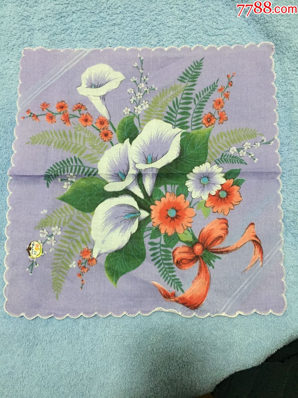 80年代老手绢,花卉手帕