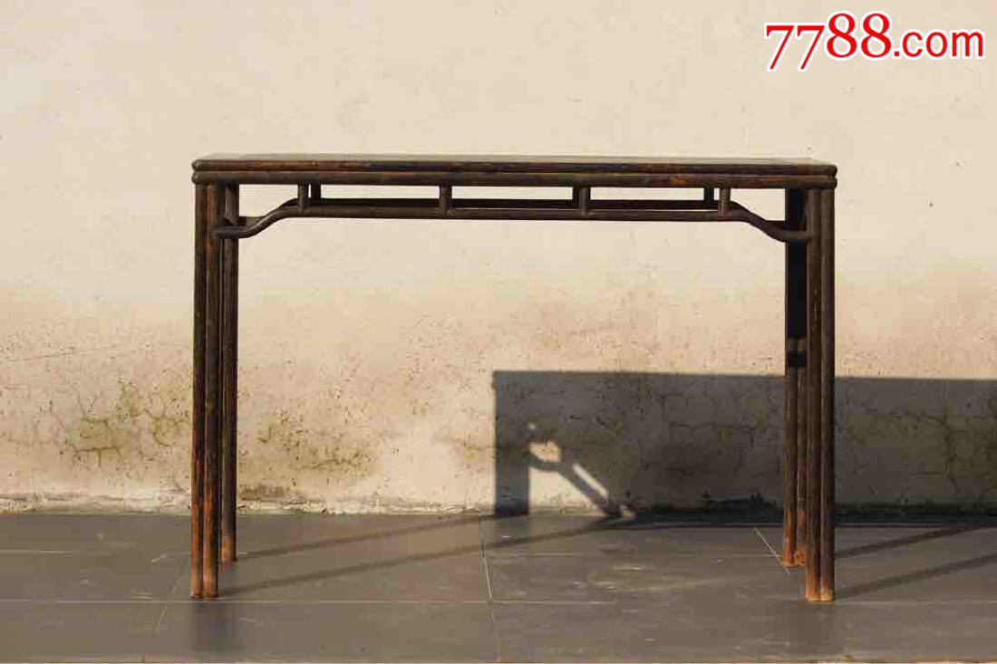 明式榆木刮瓣腿琴桌造型独特包浆浑厚皮壳漂亮