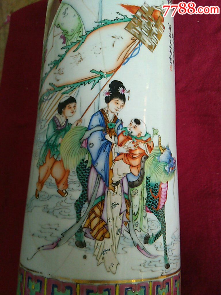 晚请名家罗宿氏帽筒一个,画工精美!