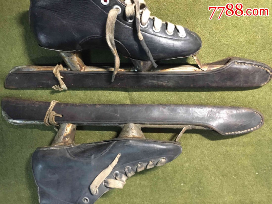 老冰刀鞋皮套sss文革时期怀旧收藏影视道具