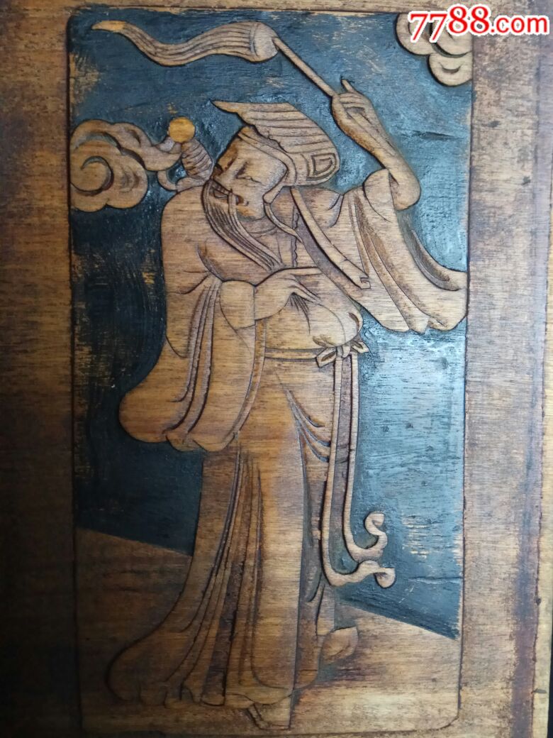 浙东嵊县工浅浮雕木雕吕洞宾一块