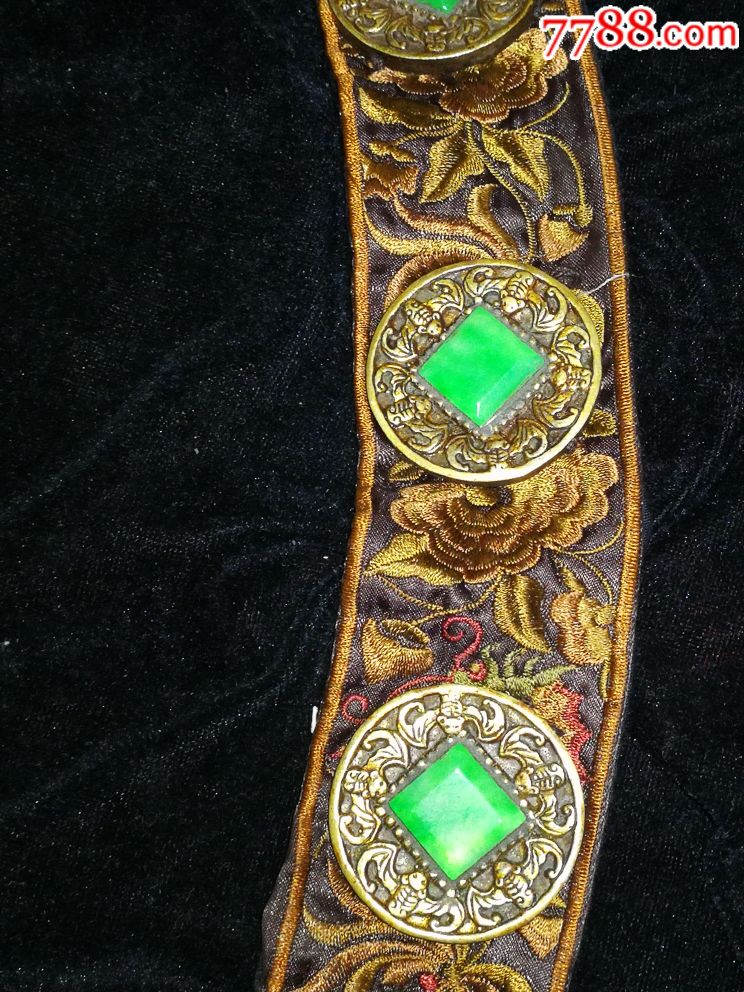 清代翡翠腰带,品相好,包老,颜色漂亮