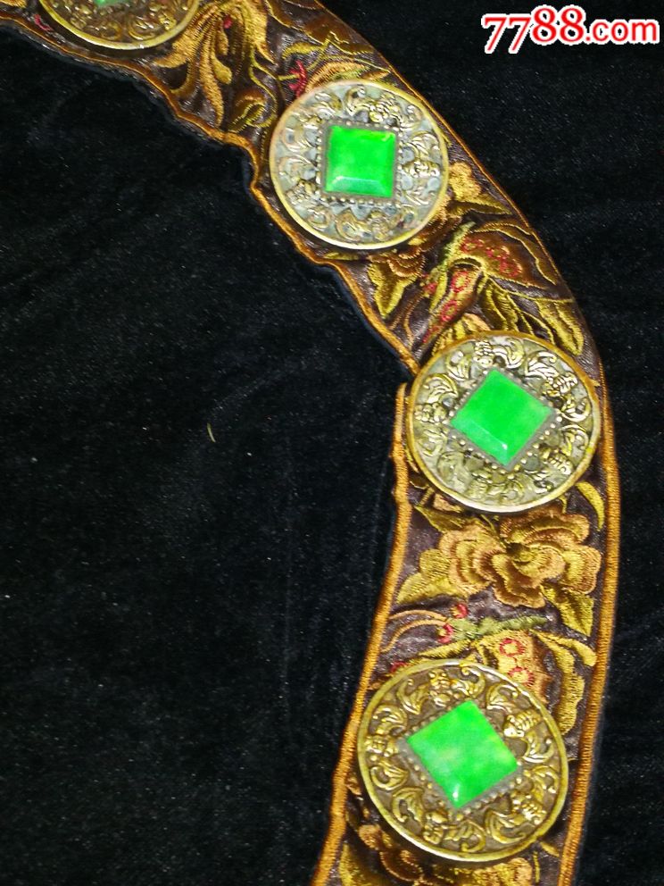 清代翡翠腰带,品相好,包老,颜色漂亮