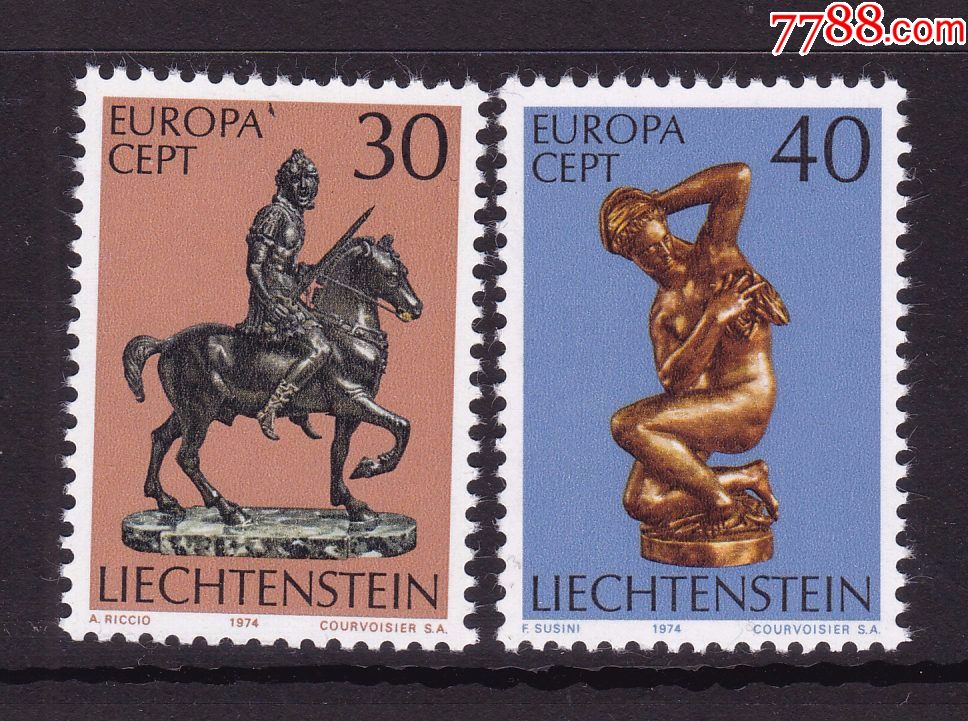 『列支敦士登邮票』1974年欧罗巴2全_欧洲邮票_不如纸【7788收藏