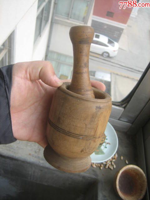 古玩杂项民国木质药捻子中医药文化展示小号要捻子中医药馆展