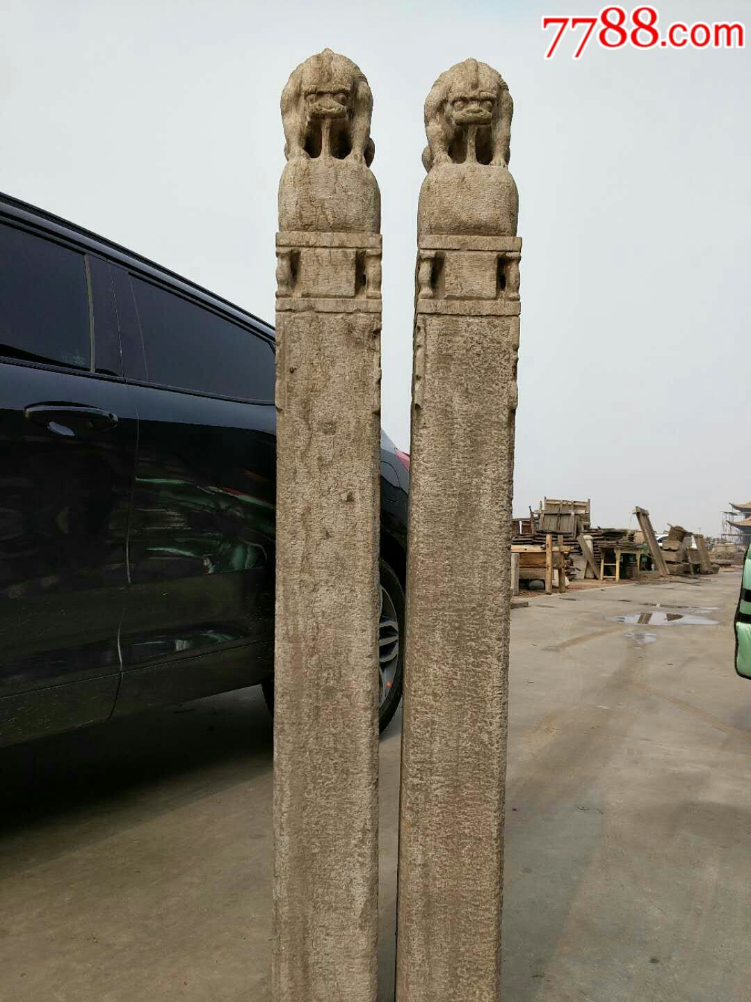 清早期青石拴马桩石桩