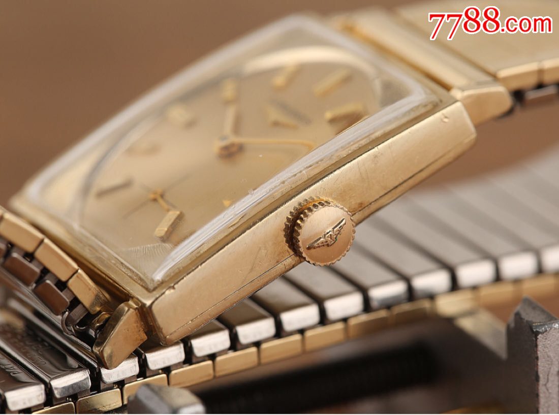 瑞士浪琴古董表30年代金方砖官财款放射金纹鹅蛋盘超级老妖怪