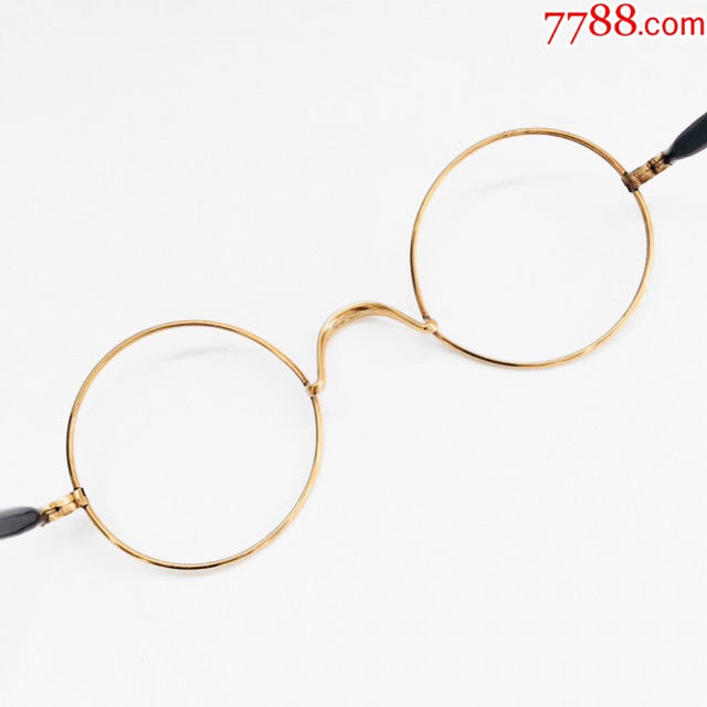 西洋古董眼镜/英国1930年民国包金小圆框架/老古玩文艺气质造型