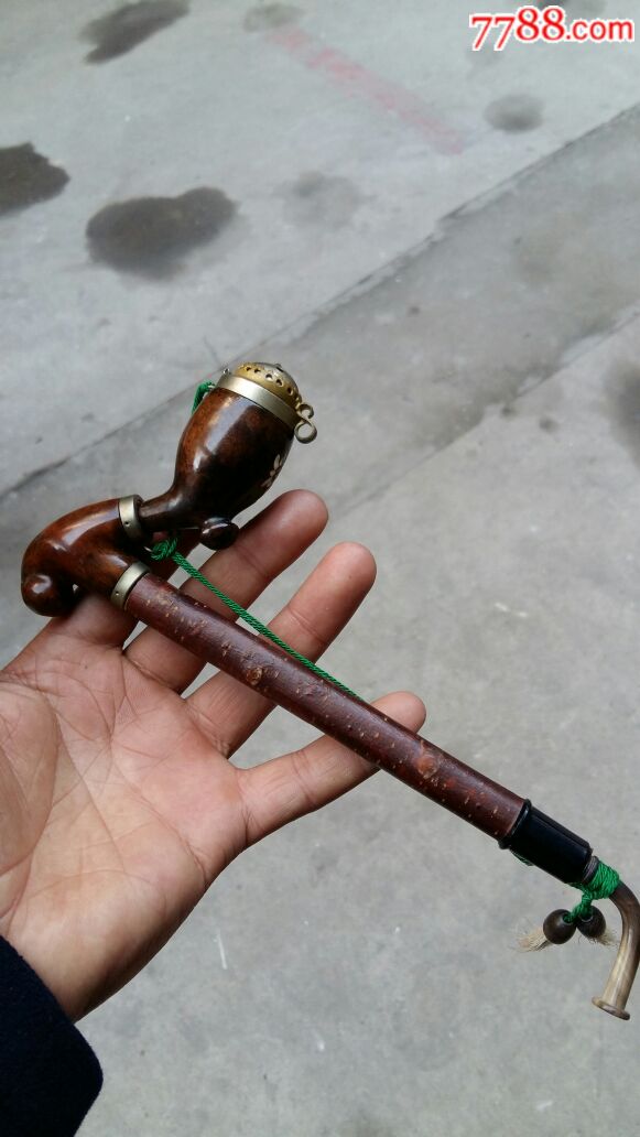 少见双用两个斗头石楠木烟斗