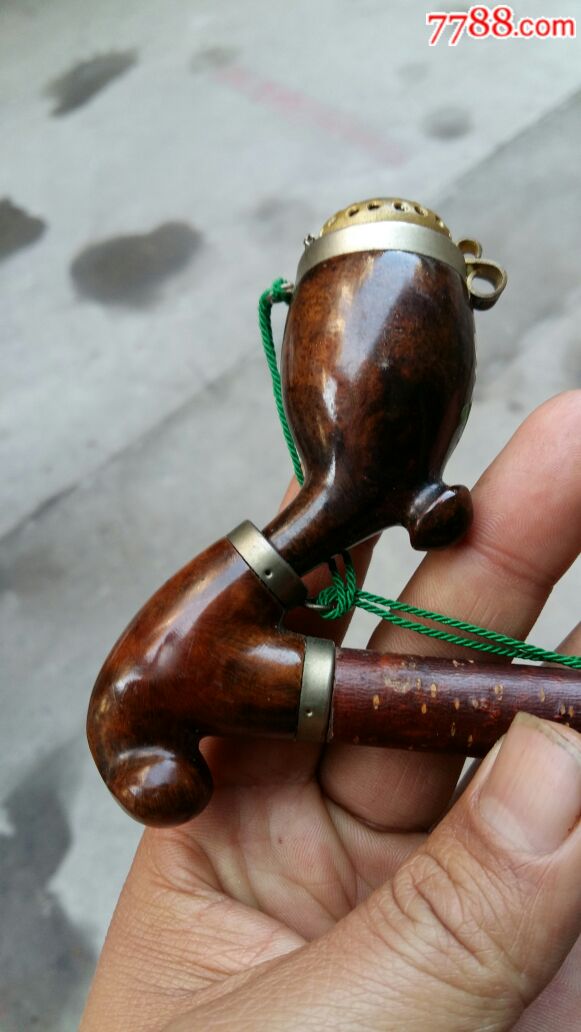 少见双用两个斗头石楠木烟斗