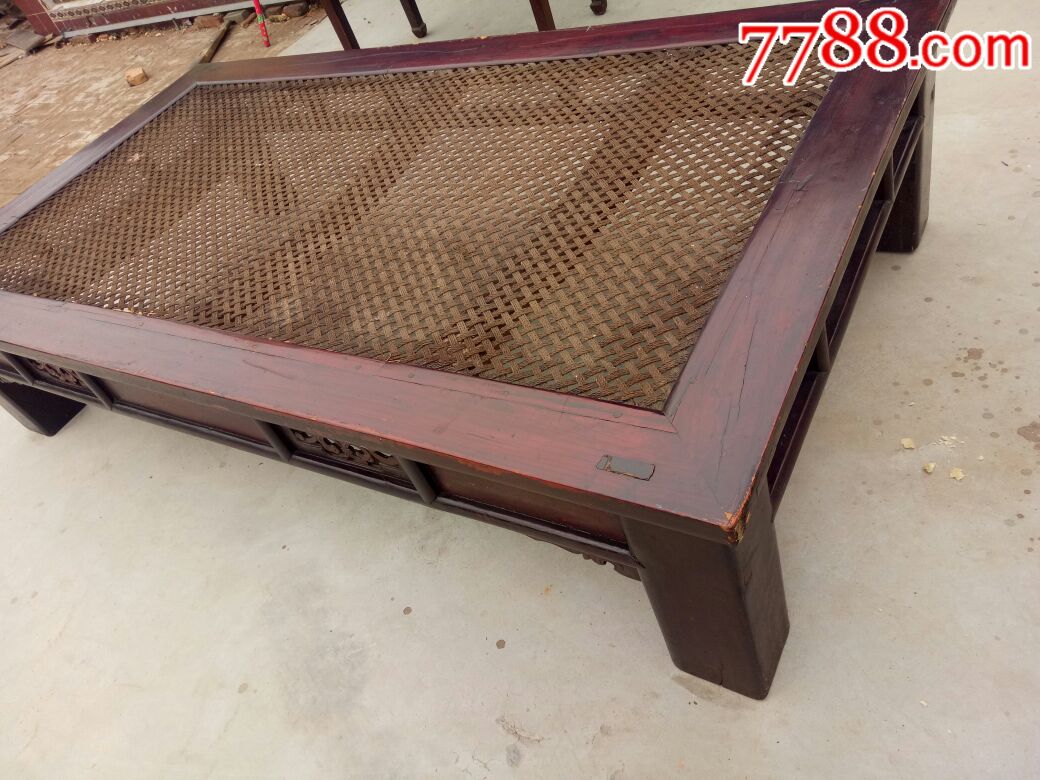 民国榆木罗汉床,全品包老,完整无修复-木床/木榻-7788旧家具收藏