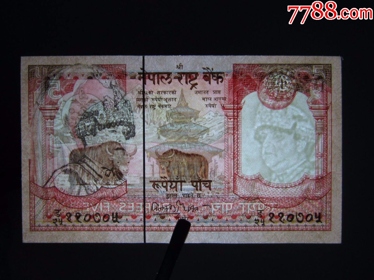 尼泊尔5卢比2002年版全新外国钱币保真