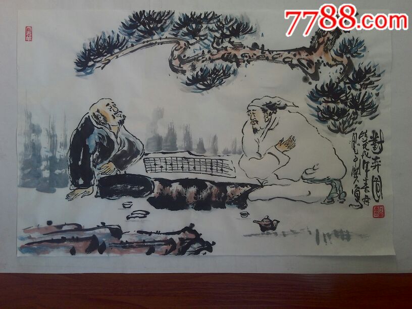 甘凤豪国画作品【对弈图】