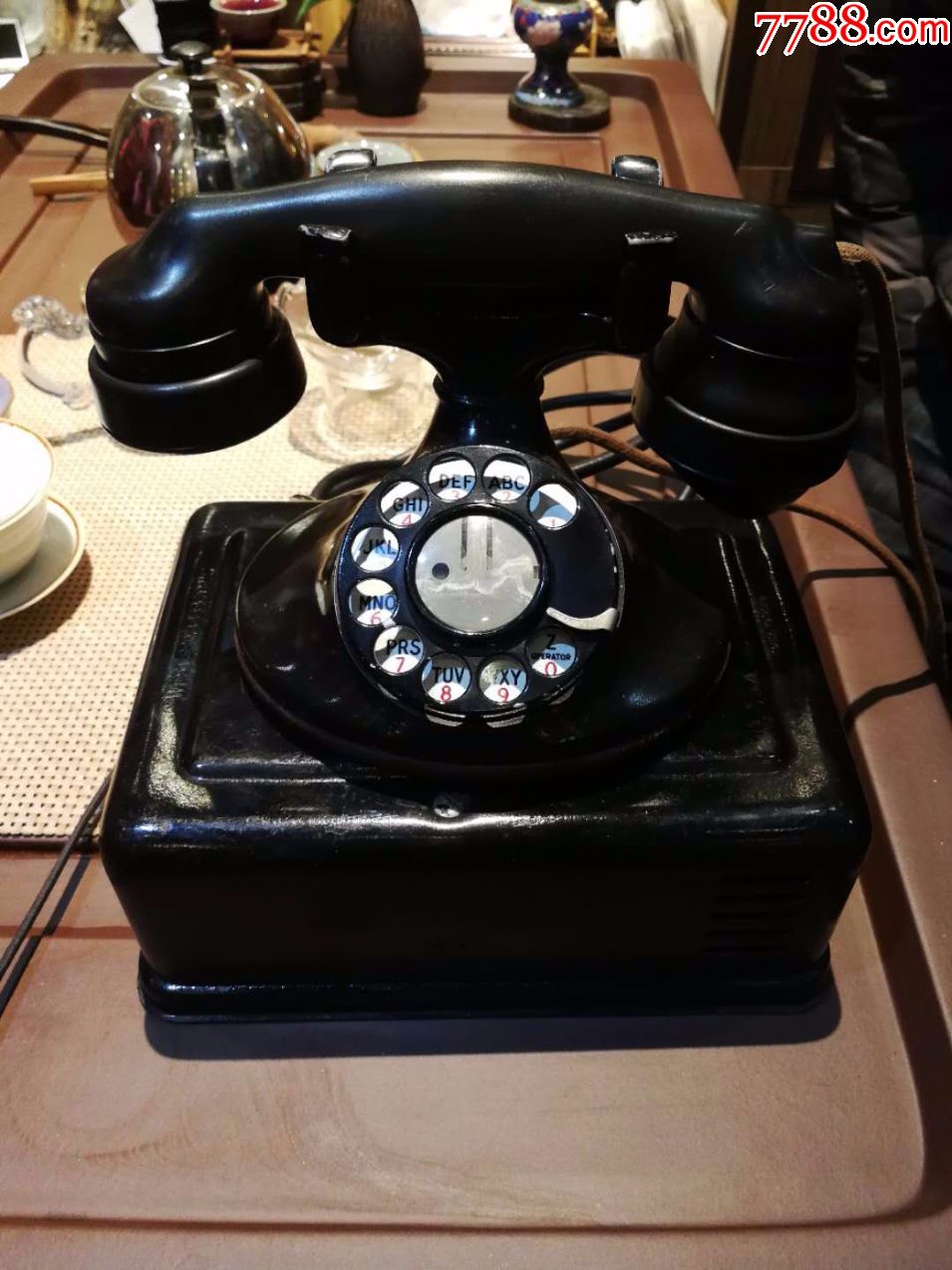 美国西电202旋转拨盘拨号分体式古董电话机