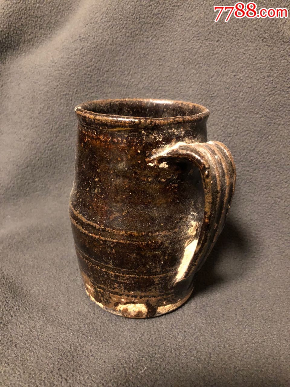 褐釉单耳杯