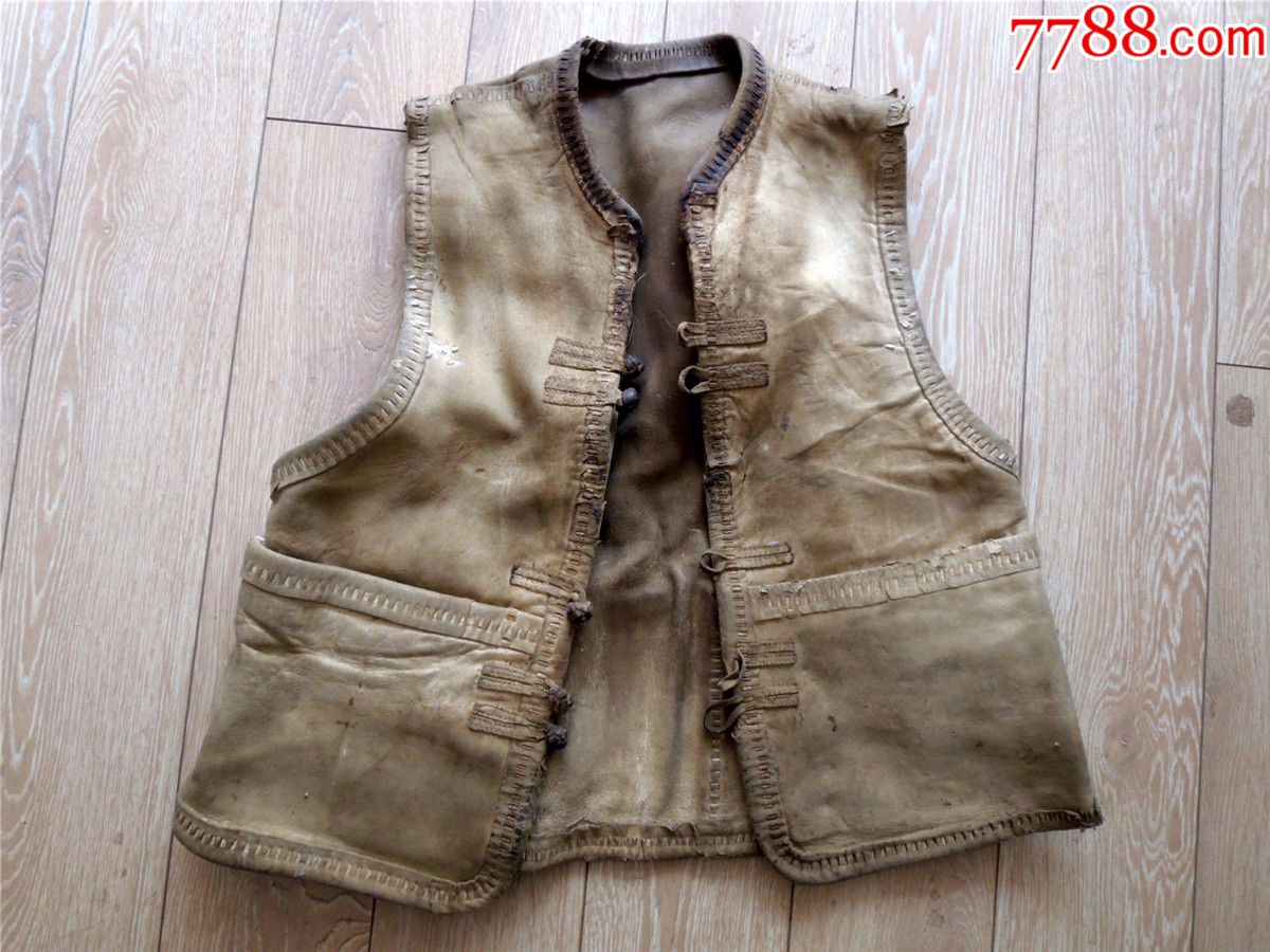 马帮遗旧1803-边疆早期厚重全手工制多袋皮马甲坎肩06-1kg品较好