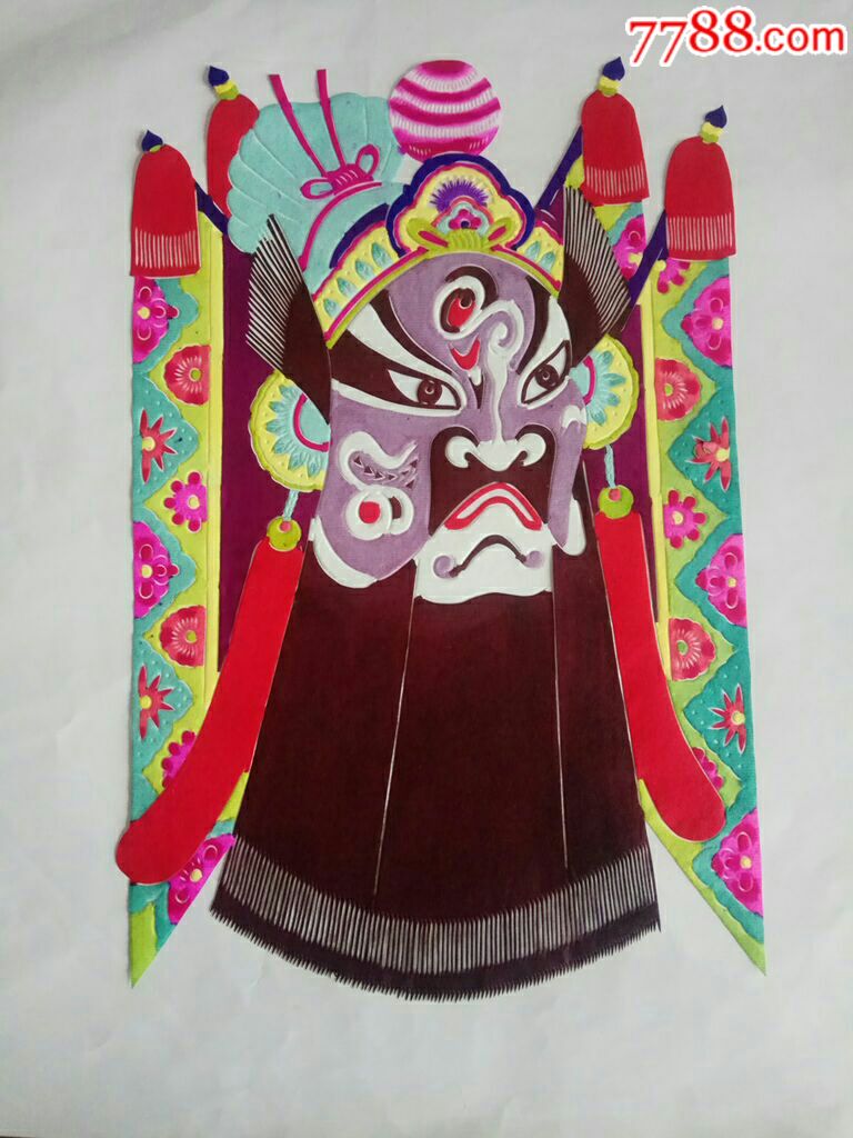 大脸谱牛皋一幅剪纸高度29厘米厘米