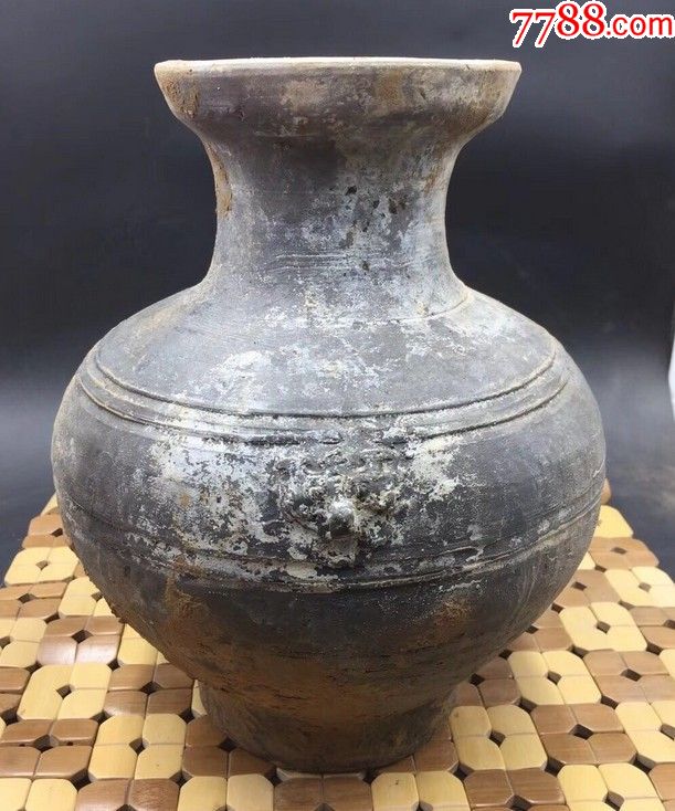 汉代时期灰陶虎头瓶