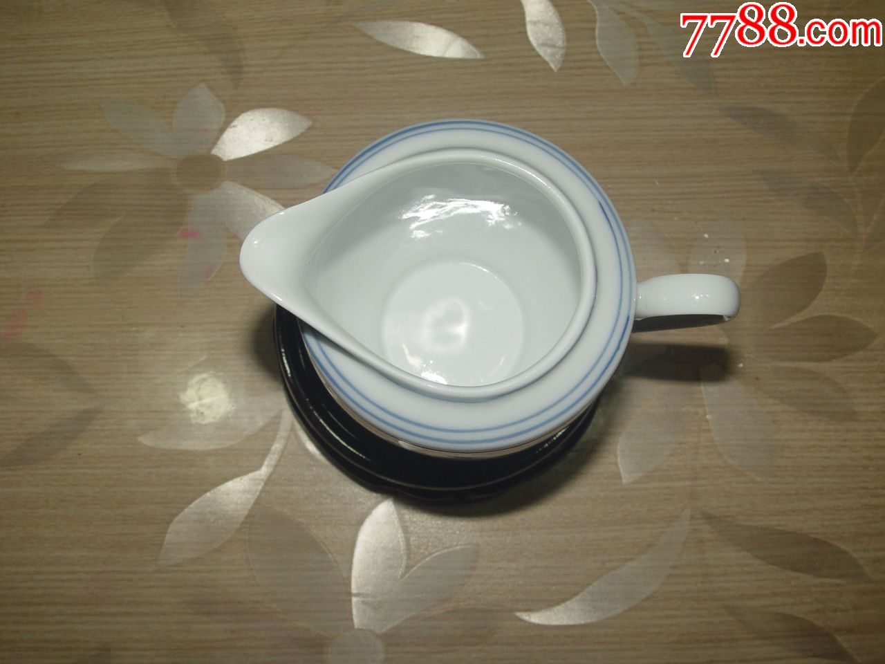 中国群力蓝双凤岳阳楼奶盅