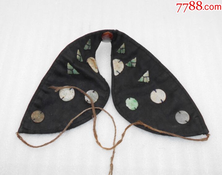 清民老抹额,玉石玛瑙,15 1颗粒