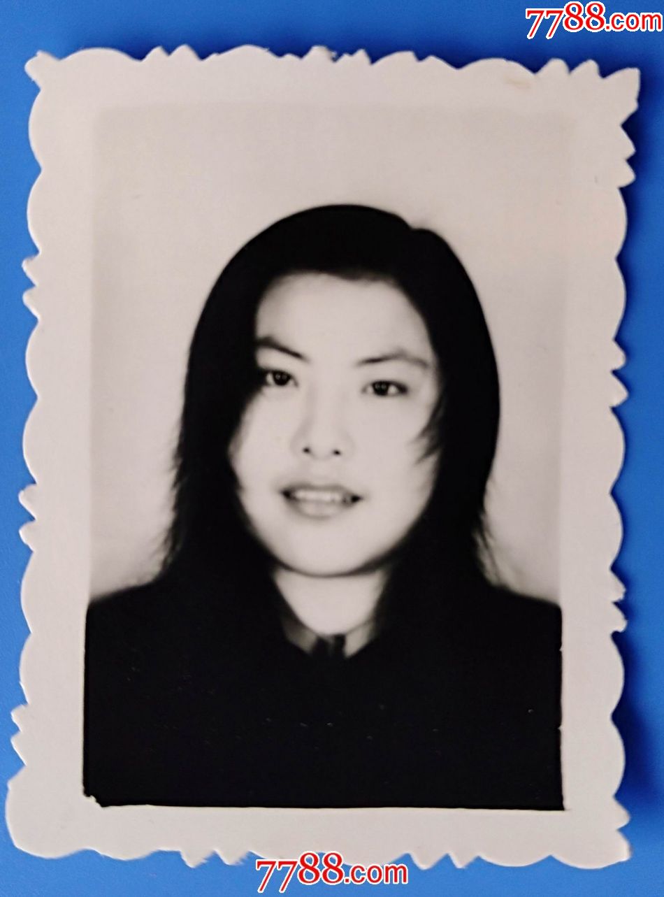 90年代黑白一寸照片女图片